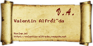 Valentin Alfréda névjegykártya